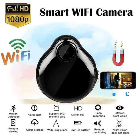 Mini cámara de vídeo inalámbrica, videocámara de seguridad IP de acción pequeña con Wifi, microgotas de agua, compatible con tarjeta SD oculta ► Foto 1/6