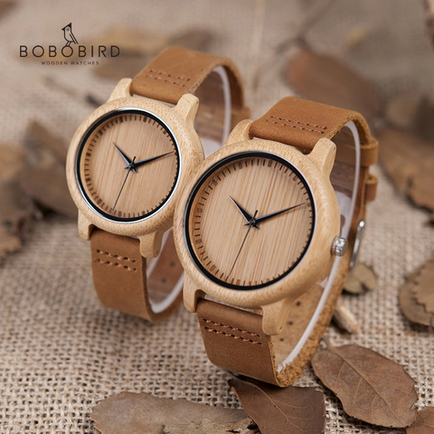 Reloj BOBO BIRD para mujer, reloj masculino de cuarzo, relojes de madera bambú para hombre, relojes de pulsera para regalo, artículos, triangulación de envío ► Foto 1/6