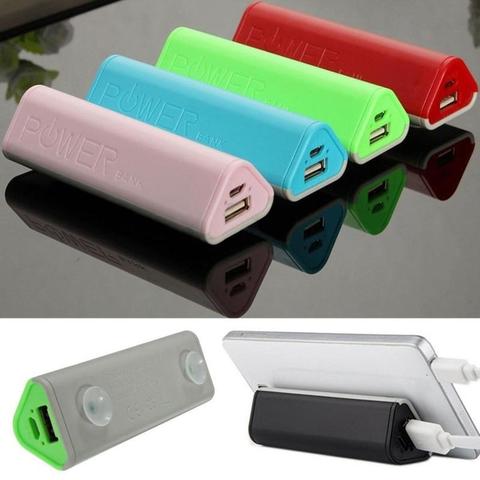 2000mAh portátil triángulo banco de energía USB DIY 18650 cargador de batería externa de plástico DIY energía banco caja ► Foto 1/6