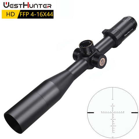 WESTHUNTER-mira telescópica de rifle FFP HD 4-16X44, primer plano Focal, alcance de caza, con rueda lateral grande, visión táctica, bloqueo de reinicio, se adapta a 308 Win ► Foto 1/6