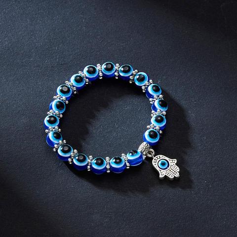 Pulseras de ojo malvado de la suerte turca para hombre y mujer, pulsera de cuenta mal de ojo azul, joyería de la suerte hecha a mano, pulsera de encanto femenino ► Foto 1/6