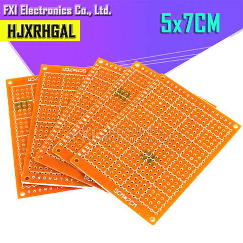 2 piezas 5*7 cm pcb prototipo de papel de cobre PCB 5*7 placa de circuito de matriz de prueba Universal 5x7 cm marca igmopnrq ► Foto 1/4