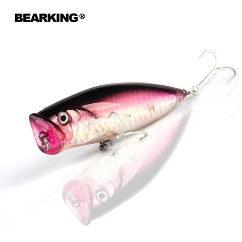 Aparejos de pesca calientes profesionales de Bearking, Señuelos de Pesca, colores surtidos, popper 80mm 20g topwater, 6 colores para elegir cebo duro ► Foto 1/5