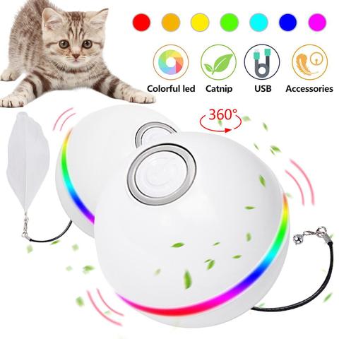 Gato elegante de juguete eléctrico con USB para mascotas, bola giratoria automática para gatos, perros y niños ► Foto 1/6