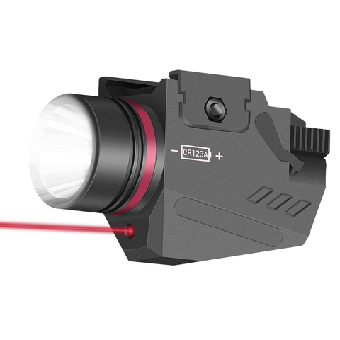 Luz LED táctica para arma, linterna con punto rojo, láser, militar, pistola de luz Airsoft para riel de 20mm ► Foto 1/6