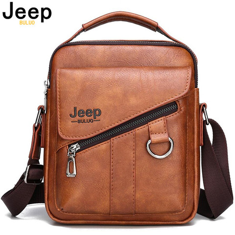 JEEP BULUO bolsos de hombre bolso de hombro tipo bandolera para hombre de cuero de bolso de viaje, bolsa de nueva marca de lujo de negocios de moda ► Foto 1/6