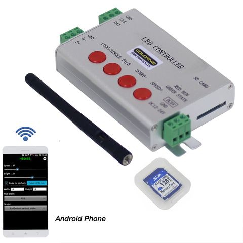 Controlador Led WIFI por teléfono Android a través de WLAN,1 puerto de Control de 2048 píxeles, DMX512, compatible con WS281,DMX512,etc. ► Foto 1/6