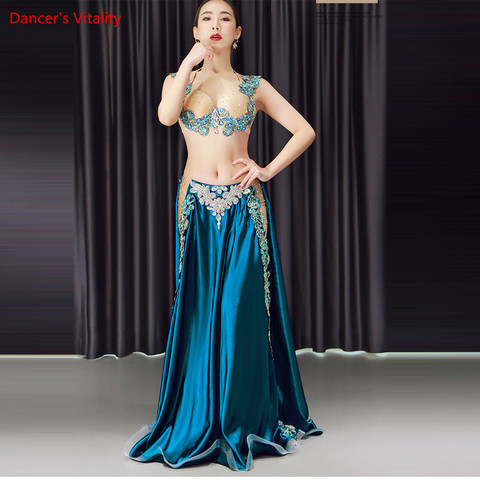 Nuevo 2 unids/set traje de danza del vientre para mujer conjuntos de disfraces de danza del vientre Tribal de Bollywood traje indio vestido de danza vestido ► Foto 1/6