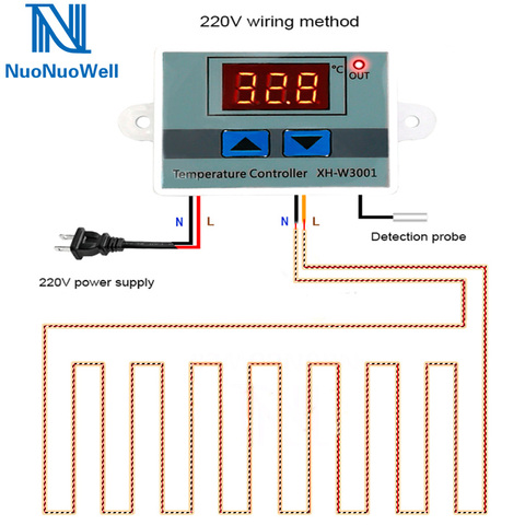 Microordenador Digital con pantalla LED, controlador de temperatura, termostato de calefacción para invernadero, incubadora para acuario, 12V/24V/220V ► Foto 1/5