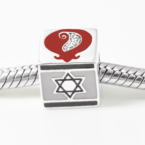 Abalorios de plata de ley 925 con diseño de la bandera de Menorah, dijes de cuentas de la pared occidental, compatibles con pulsera Pandora, joyería para regalo de la madre, 2022 ► Foto 1/4