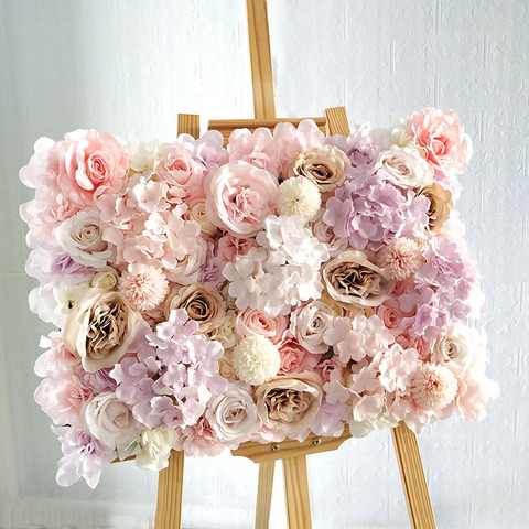 Flores rosas seda 3D telón de fondo pared boda flores artificiales de decoración Panel de pared para decoración del hogar telones de fondo Baby Shower ► Foto 1/6