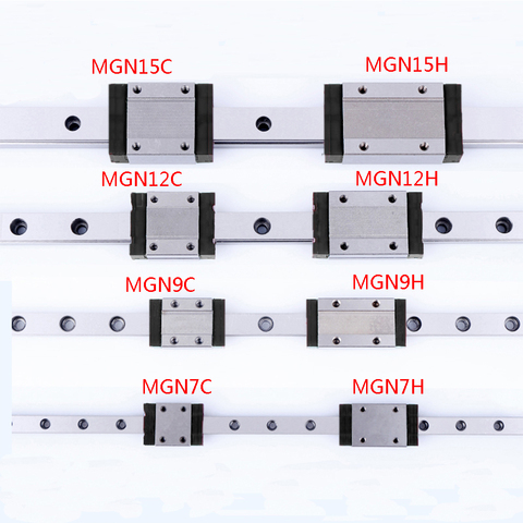 7mm 9mm 12mm 15mm guía lineal L = 100, 200, 300, 350, 400, 450, 500, 550, 600 de carril lineal de manera MGN12C MGN12H MGN7C MGN9C MGN9H Carriag ► Foto 1/6