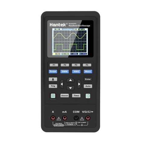 Hantek-multímetro generador de forma de onda, osciloscopio Digital portátil 2D72 2D42, USB 70MHz 2CH + DMM + AWG 2,8 pulgadas LCD 3 en 1 medidor de prueba ► Foto 1/6