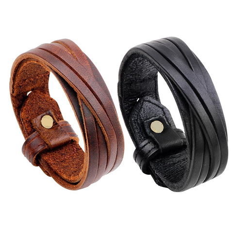 Pulsera de cuero auténtico para hombre ► Foto 1/6