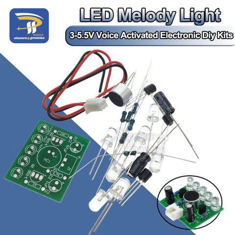 Lámpara de Control activado por voz, módulo de luz con melodía LED de 3V-5,5 V, bricolaje, Kit electrónico divertido, Suite de producción, aprendizaje, laboratorio PCB ► Foto 1/5