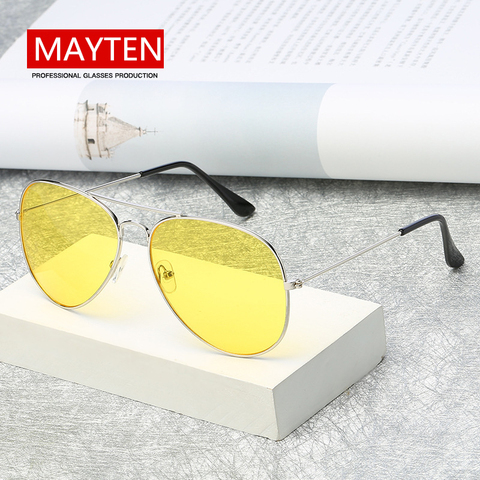 Gafas de visión nocturna para hombre, gafas nocturnas de moda para conducir, aviador, amarillo, 3025 ► Foto 1/6