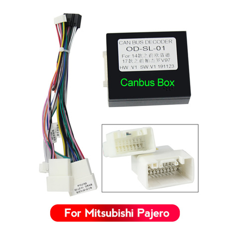 MEKEDE-arnés de cableado de Audio de 16 pines para coche, adaptador de cable de instalación estéreo con caja Canbus para Mitsubishi Outlander Pajero ► Foto 1/3