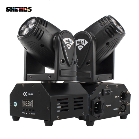 SHEHDS-Cabezal mini de luz con movimiento 4 en 1, dispositivo de cabeza móvil pequeña de 10W, RGBW, para iluminar fiesta disco DMX y efecto profesional de escenario para eventos de sonido y música por 2 uds. ► Foto 1/6