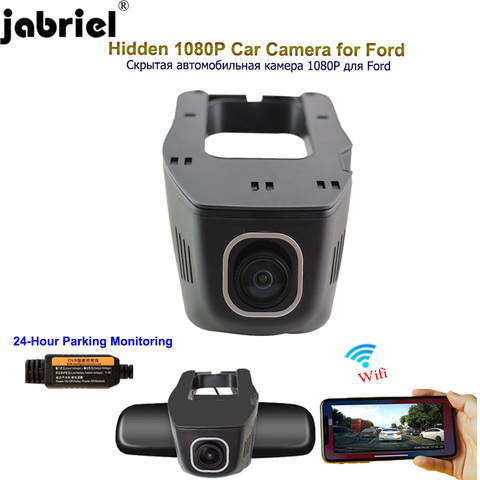 Jabriel-Cámara de salpicadero dvr para coche, videocámara trasera de 1080P con 24 horas de grabación para ford focus 2 3 mk2 fiesta mk7 ranger mondeo mk4 ► Foto 1/6