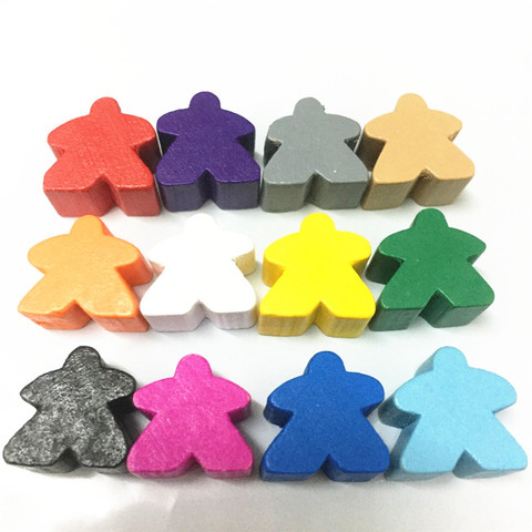 12 Uds de humanoide Meeples peón de ajedrez piezas 12 colores tamaño estándar de 16mm para Meeple Carcassonne accesorios para juegos de mesa ► Foto 1/6