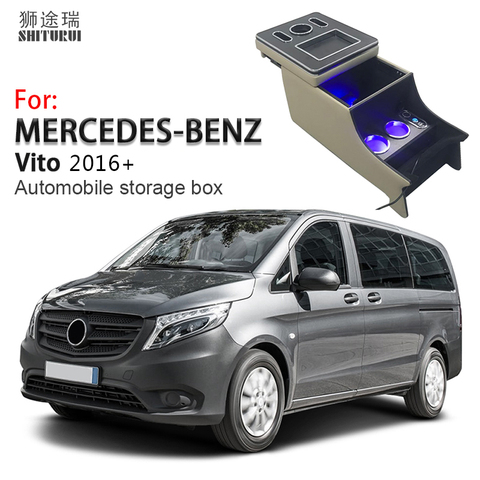 Caja de reposabrazos con luz LED para mercedes-benz Vito, W447, 2016, 2017, 2022, accesorios de estilo de coche ► Foto 1/6