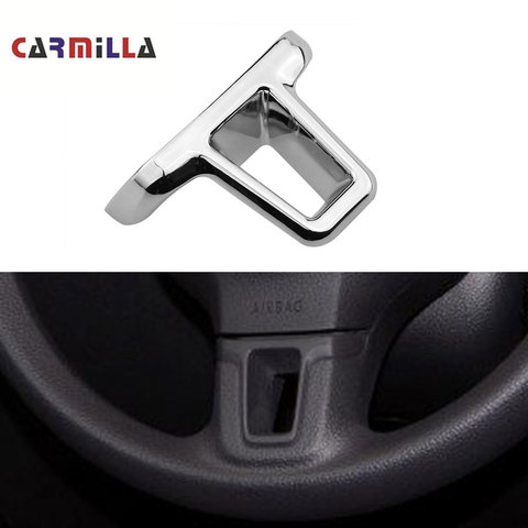 Volante del coche Fondo medio cubierta de cromo insertar Trim 2009-2013 para VW Golf 6 Mk6 Bora 2011-2014 Polo Jetta Eos Touran Caddy ► Foto 1/6