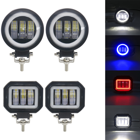 Barra de luz Led de obra para coche, haz de luz blanco de 6000K para camión, todoterreno, 4x4, barco, UAZ, ATV, 12V, 24V, luces Led de conducción de Ojos de Ángel ► Foto 1/6