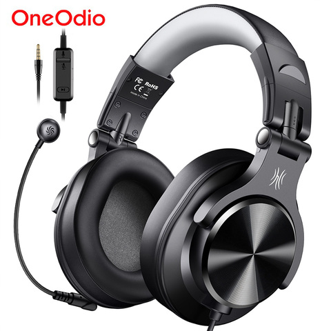 Oneodio-auriculares para juegos de ordenador A71D, con micrófono desmontable y cable sobre la oreja, para centro de llamadas, PC, Skype, oficina y jugadores ► Foto 1/6