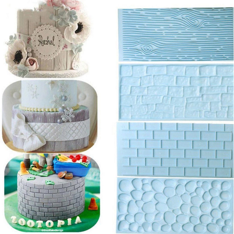 Juego de 2 unidades de herramientas para hornear en relieve con forma de corteza de árbol de piedra, Fondant, decoración para pastel y pastelillo, DIY, fuentes de horno, utensilios para molde, pasteles ► Foto 1/5