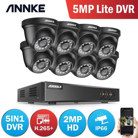 ANNKE-sistema de seguridad de vídeo HD de 8 canales, 2MP, 5MP Lite H.265 + DVR con 4X 8X, domo IR inteligente a prueba de mal tiempo, cámaras de vigilancia, Kits de CCTV ► Foto 1/6