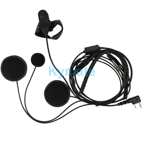 La máscara de la motocicleta auricular para moto/del auricular con micrófono y dedo PTT para $TERM impacto Baofeng Radio UV5R BF-888S 666, 777 2-pin ► Foto 1/6