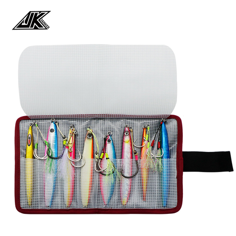 JK señuelo de plantilla de Metal de alta capacidad bolsa impermeable para pesca bolsa de aparejos de pesca cebo de Jigging ranurado funda protectora de agua salada Jig ► Foto 1/6