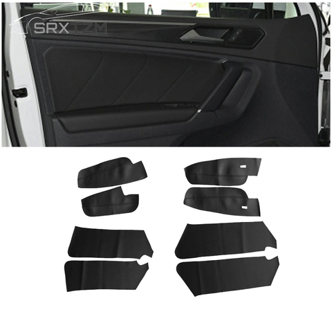 SRXTZM 4 uds/8 Uds para Volkswagen Tiguan 2017-2022 microfibra de cuero paneles interiores de la puerta guardias/puerta reposabrazos Panel cubiertas de molduras ► Foto 1/4