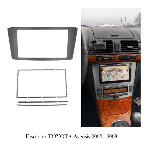 Adaptador de Radio de coche 2 Din, Fascia TOYOTA Avensis para 2003-2008, Marco estéreo de DVD, montaje de tablero, Kit de embellecedor de bisel de instalación ► Foto 1/6