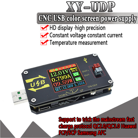 XY-UDP-convertidor Digital de DC-DC USB, fuente de alimentación regulada ajustable para escritorio, CC, CV, 0,6-30V, 5V, 9V, 12V, 24V, 2A, 15W ► Foto 1/6