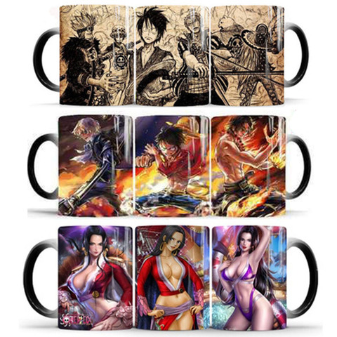 Tazas de café VIP de una pieza, taza de té creativa con cambio de Color, Luffy, Zoro, Anime, regalos de novedad, 350ml ► Foto 1/6
