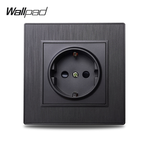 Wallpad S6 UE eléctrico potencia de salida enchufe de pared alemán macho negro plata oro cepillado de plástico PC imitando de aluminio ► Foto 1/6