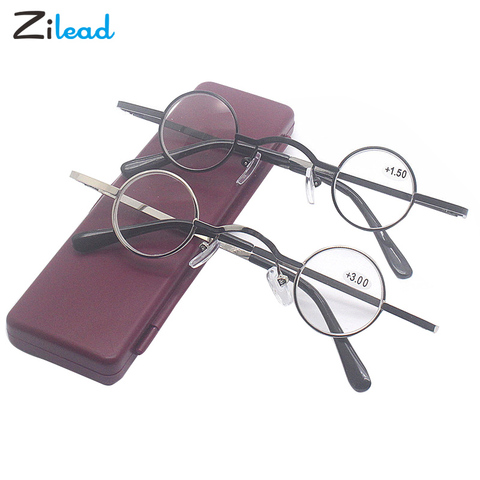 Zilead-Gafas para presbicia con montura redonda Unisex, anteojos pequeños de estilo Vintage, con montura de Metal, cómodos, a la moda, para hombres y mujeres, 1,0 + 1,5 + 2,0 + 2,5 + 3,0 + 3,5 + ► Foto 1/6