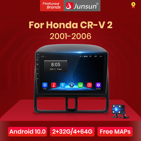 Junsun-Radio Multimedia V1 con GPS para coche, Radio con reproductor, Android 10,0, DSP, CarPlay, estéreo para coche, para Honda CRV 2 2006-2012, 2 din, dvd ► Foto 1/6