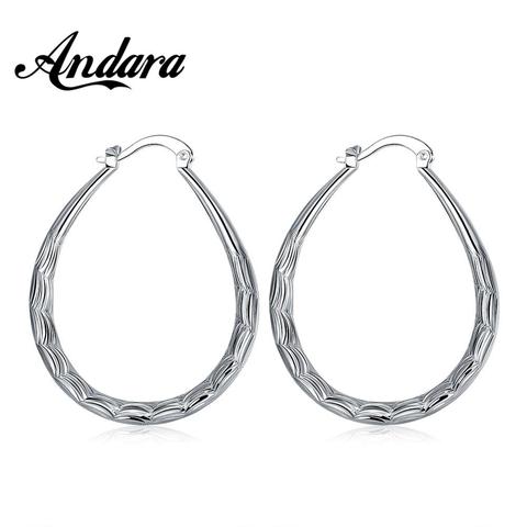 Pendientes de plata de ley 925 con forma de U, joyería Glamour ► Foto 1/6