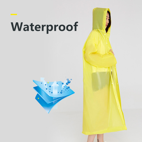 Chubasquero Impermeable para hombre y mujer, Poncho Impermeable con capucha, azul ► Foto 1/6