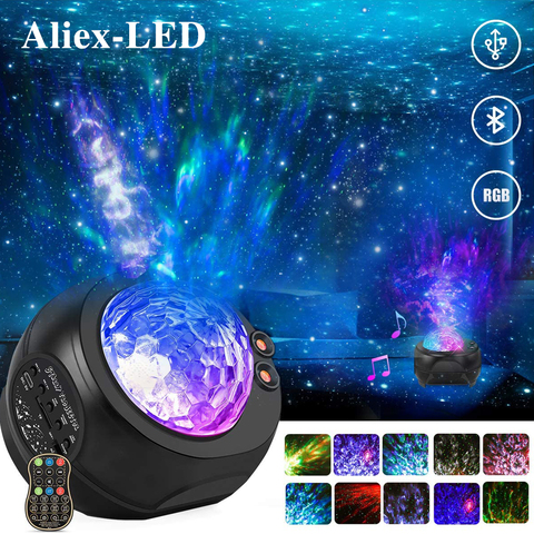 HueLiv-luz de escenario de cielo estrellado, luces láser de fiesta, discoteca, Bluetooth, 3 en 1, lámpara de proyección de galaxia, olas móviles, novedad de 2022 ► Foto 1/6