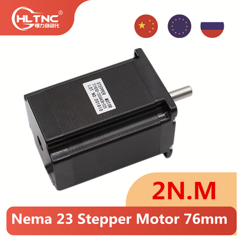 -ES RU Nema 23 Motor paso a paso 2 Fase 4-lleva 283,22 Ozin 2N M 76mm de motor paso a paso para CNC 3D impresora 57HS7630 1.8deg ► Foto 1/6