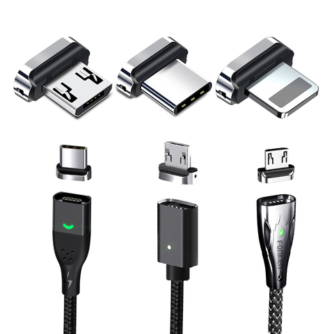 Adaptador de Cable magnético para teléfono, conector magnético de 4 pines para iPhone, Micro USB tipo C ► Foto 1/6