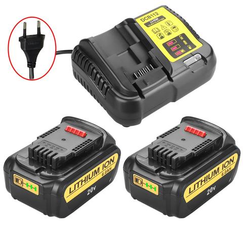 DCB200-Batería de ion de litio reemplazable, 20V, 6Ah, compatible con Dewalt 18 Volt MAX XR, herramientas eléctricas, baterías de litio ► Foto 1/6