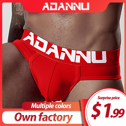 ADANNU-ropa interior Sexy para hombre, calzoncillos triangulares modales, bragas masculinas transpirables suaves, Bikini ► Foto 1/6