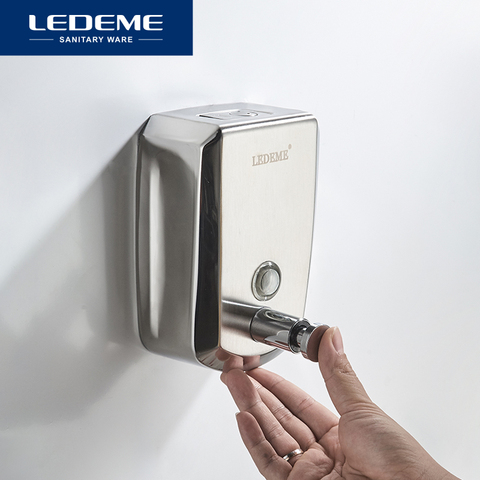 Leeme-dispensador de jabón líquido para baño y ducha, jabonera de acero inoxidable con montaje en la pared, contenedor de jabón líquido, accesorios de baño L404 ► Foto 1/6