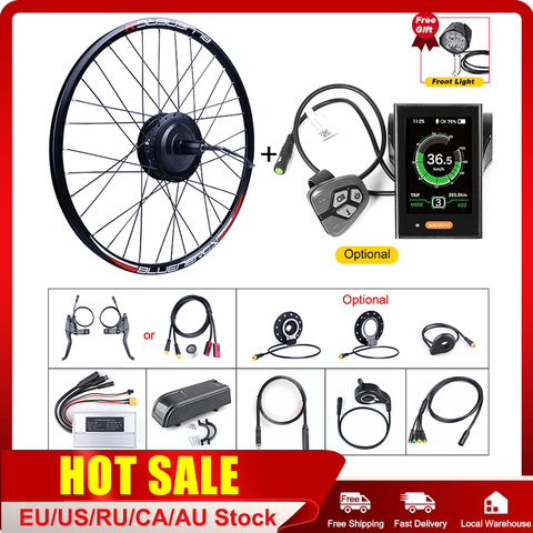 Bafang 48V 500W Motor de cubo de rueda eléctrica equipos de conversión para bicicleta 20 26 27,5 700C ruedas E-bike D Rotary Motor volante ► Foto 1/6