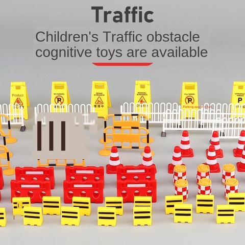 Modelo de tráfico de señales de carretera para niños, accesorio de 62 uds, juguete creativo Diy, ciudad, estacionamiento, educativo, juguetes para niños, juego, regalo M22 ► Foto 1/5