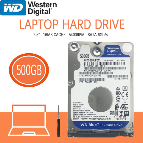 WD-disco duro interno para ordenador portátil, 500GB, 5400 RPM, 2,5 pulgadas, HDD HD, SATA III, 16M, caché, 7mm, para videojuegos en casa, PS4 ► Foto 1/6